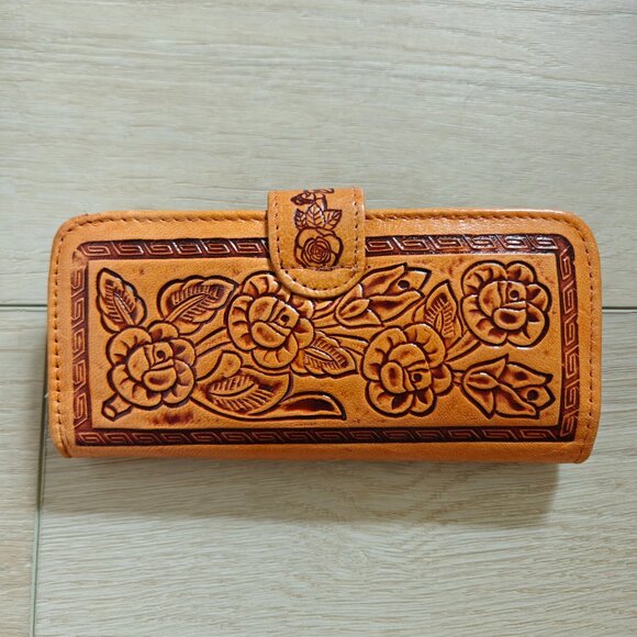 Vintage Guadalajara Mexico Tooled Leather Wallet - Picture 3 of 6